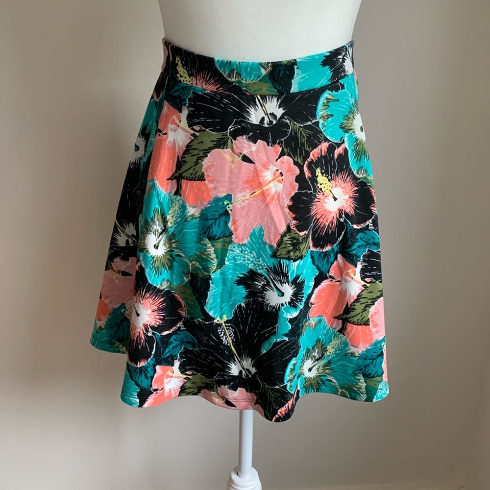 H&M Floral A-Line Skirt